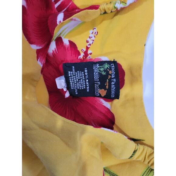 Aloha Fashion Girls Yellow Tropical Floral Vacation Dress – Size 8, Sleeveless - Picture 7 of 8